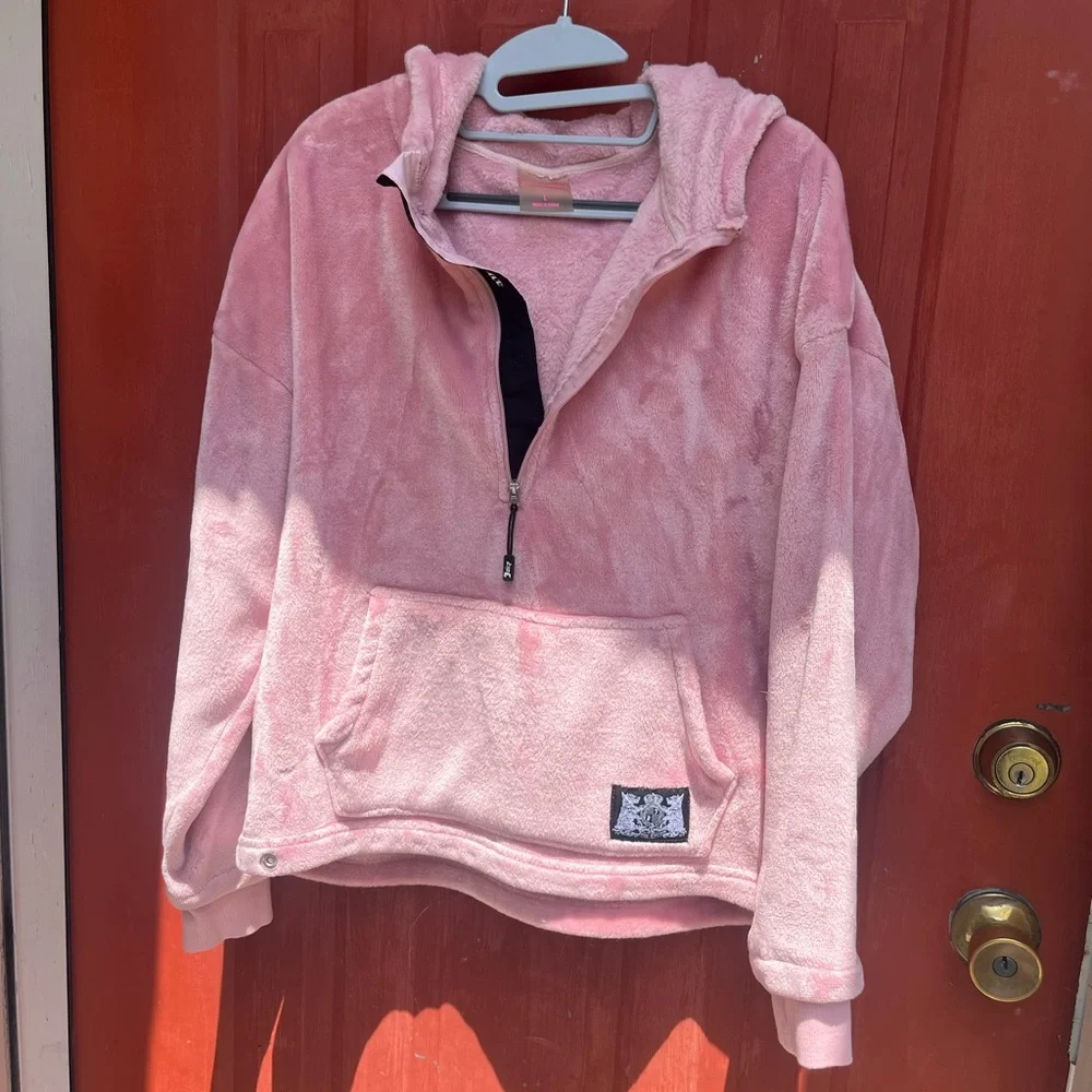 Juicy Couture Sport soft velour Hoody Half zip soft and warm with pockets - Picture 1 of 11